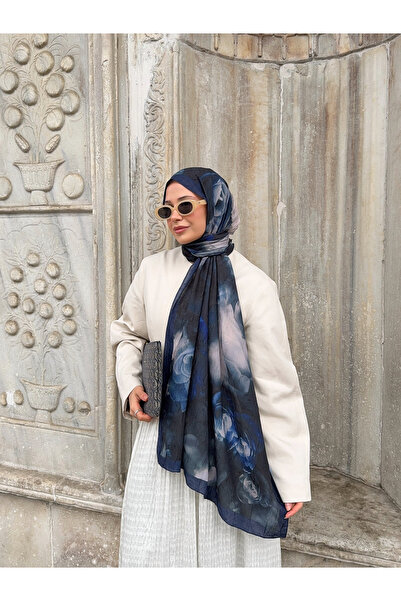 Mira İpek Desenli Bambu Kraş Şal Tok Duran Kadın Şal