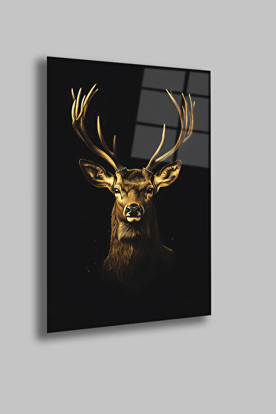 gxe.art Siluetă minimă de căprior (monocromă) |   Placă de sticlă temperată d...