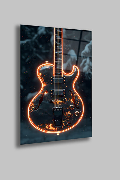 gxe.art Chitară electrică neon |   Placă de sticlă temperată de 4 mm |   Impr...