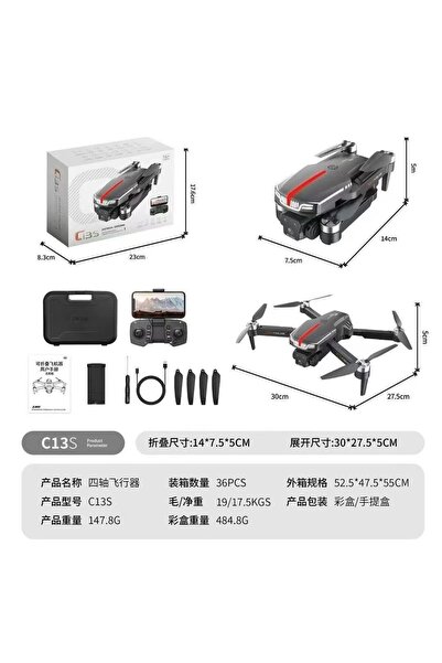 ErCorp C13S Drone 4K Üçlü Kamera Engel Kaçınma 360 Akrobasi Fırçasız Motor Op...