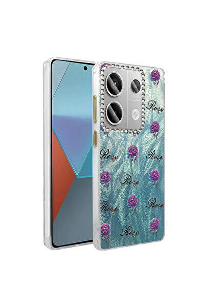 AKSEFİZZ غطاء حماية لهاتف شاومي ريدمي نوت 13 برو 4G بتصميم حجري لامع يجذب الا...