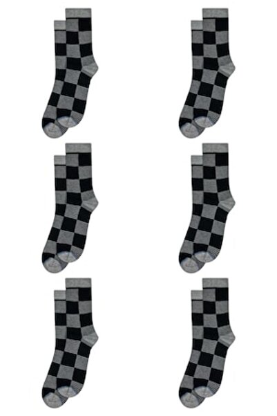 Overall HOLIDAY BUNDLE- Set of 6 medium combed cotton socks, urban casual with 3D effect for men, Black