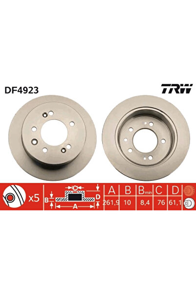 TRW Disc Frana Hyundai Elantra 4/Sonata 6/Sonata 7 Hyundai (Beijing) Mistra/S...