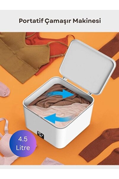 GÜMRÜK BEY Portatif Çamaşır Makinesi - 4.5 Litre Mini Çamaşır Makinesi - WhAeoy