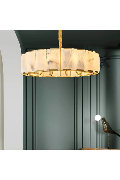 RONİSU AYDINLATMA Hera Doğal Mermer Tavan Sarkıt Avize RA-AVZ- 2109-30-96