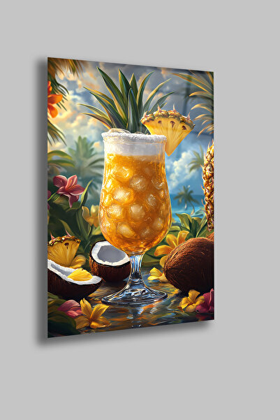 gxe.art Tema cocktail / Pina Colada |   Placă de sticlă temperată de 4 mm |  ...