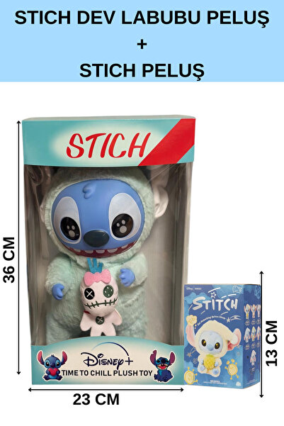 HOŞGARDENS Stitch Peluş Koala Dev Oyuncak +Stich Sürpriz Paket Pelüş İkili Fı...