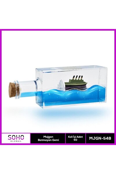 ErCorp Batmayan Gemi Şişe Hediyelik Masa Süsü
