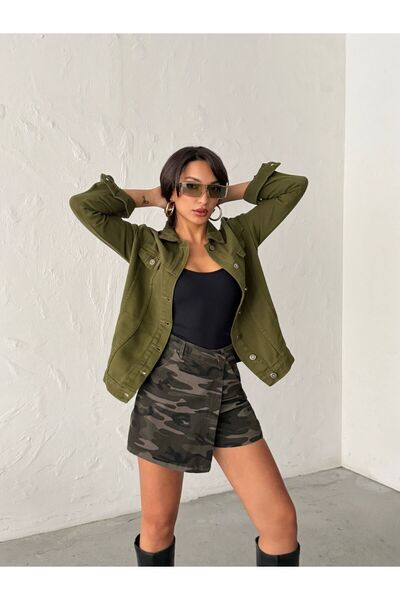 Blue Wings سترة كتان مغلقة بالكامل بأزرار