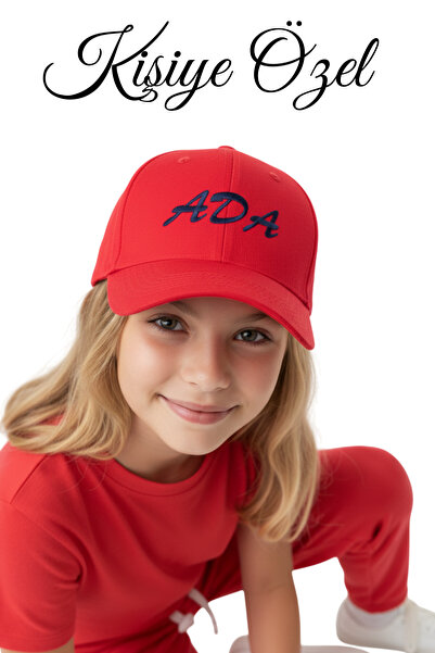 QUATEX [İSTEDİĞİNİZ İSMİ NAKIŞLA YAZIYORUZ] - Kişiye Özel Çocuk Şapka - Kırmı...