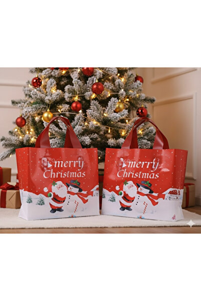 DeNors Yılbaşı Hediye Poşeti Plastik Paketi – Yeni Yıl Temalı Şık Hediye Çantası