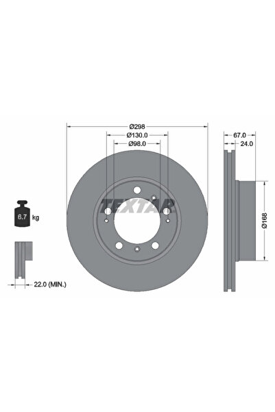 TEXTAR Спирачен диск за Porsche Boxster