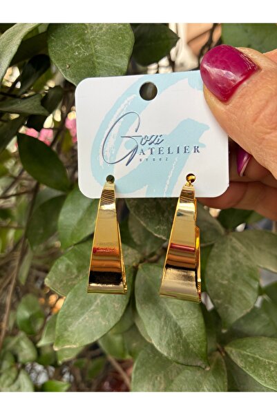 Gozibygoz أقراط فولاذية بيضاوية الشكل