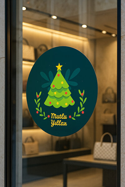 Generic Büyük Boy Yılbaşı Sticker 29cmx29cm Etiket