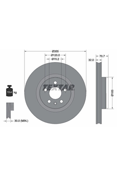 TEXTAR Disc Frana Tesla Model 10/Model S