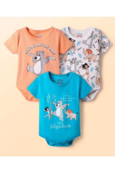 Babyhug Disney أفرول بأكمام نصفية من نسيج متشابك موجلي وأصدقاؤه (عبوة من 3 قط...