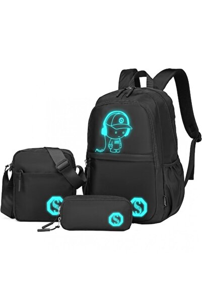 Kono Set rucsac pentru laptop cu geantă de umăr și penar