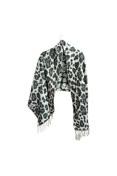 birsen içgiyim Winter Leopard Pattern Tassel Shawl