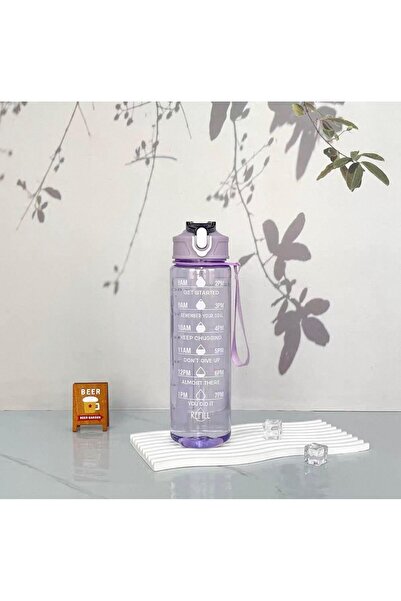 QUCCO قارورة مياه تحفيزية سعة 900 مل، للمدرسة، للرحلات، للجري