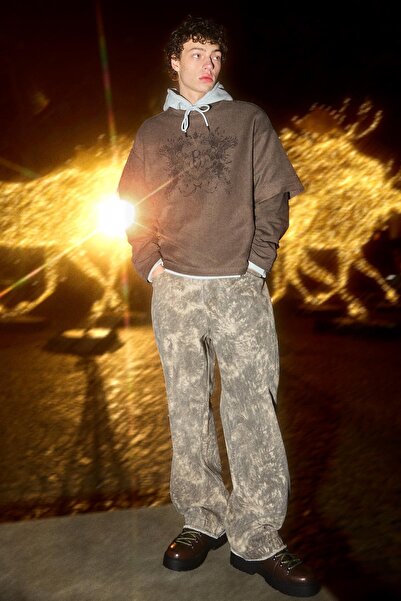 Bershka Çift kollu baskılı kazak