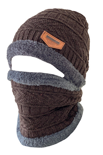 EFAYN.RO Set caciula pentru iarna cu fular, foarte calduroase, standard, maro...