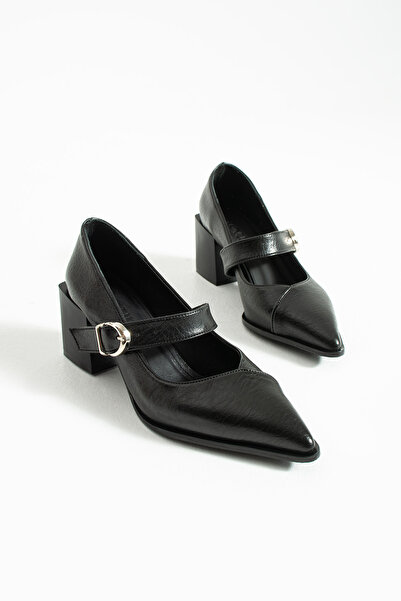 RevanStep Kadın Sivri Burun Topuklu Ayakkabı - Hakiki Deri İç Taban Mary Jane...