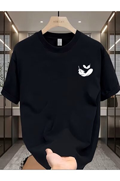 LELVANİ تي شيرت بنمط الريش مطبوع