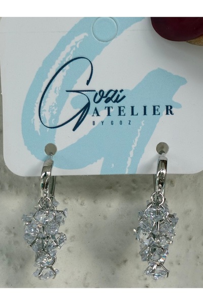 Gozibygoz حلق فولاذي بسيط مزين بحجر واحد