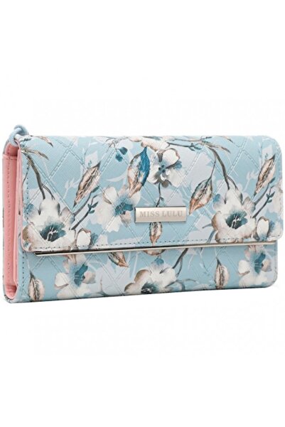 Miss Lulu Portofel lung pentru femei, piele PU cu flori