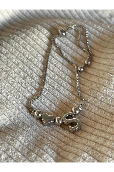 bijoux uniques S Harfli kalpli ayarlamalı bileklik