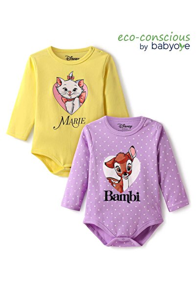 Babyoye Disney ملابس أطفال داخلية بأكمام طويلة من نسيج متداخل، تصميم بامبي وم...