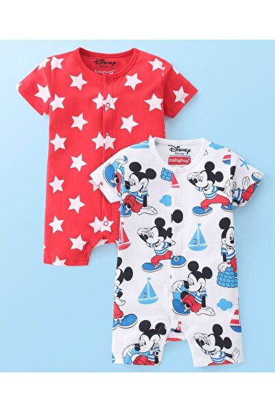 Babyhug Disney طقم قطعتين من ملابس النوم القطنية المحبوكة بنصف كم، مزينة بطبع...