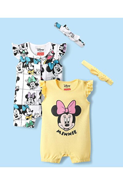 Babyhug Disney جمبسوت مفتوح من الأمام مع عصابة رأس ورسومات ميني ماوس (عبوة من...