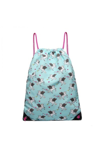 Miss Lulu Unisex Drawstring Backpack, Unicorn Print