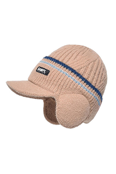 EFAYN.RO Men's hat, model with visor and ear flaps, standard, beige, EFAYN