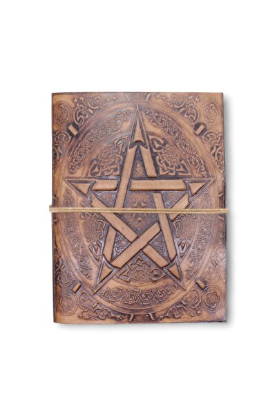 Cotomag Agenda Piele Lucrata Manual 100 Pagini – Pentagrama - Protectie si Ec...