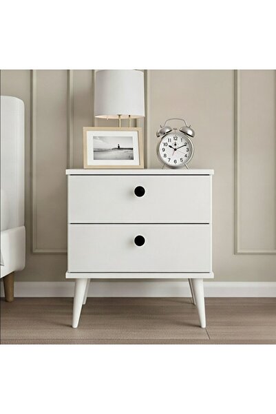 Beğendik Mobilya Beyaz Parlak Hazır Kurulu Montajlı Komodin