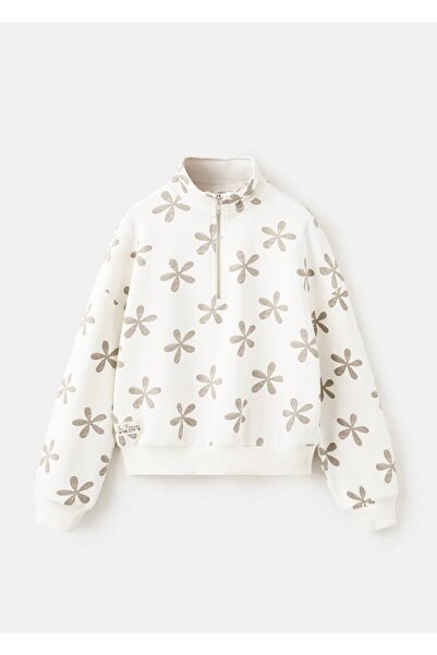 MANGO Kids Çiçek desenli sweatshirt