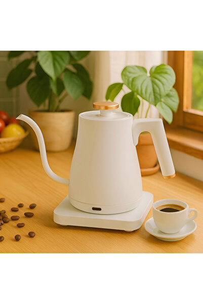 TOSCANA U 1000ml electric kettle, 1000W power, with base, power indicator, and comfortable non-slip handle.