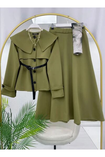 YILMAZBARMAZ Γυναικείο vintage σετ δύο τεμαχίων με ζώνη