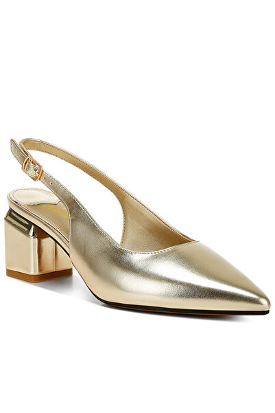 london Rag Women Metallic Faux Leather Slingback Sandals in Gold