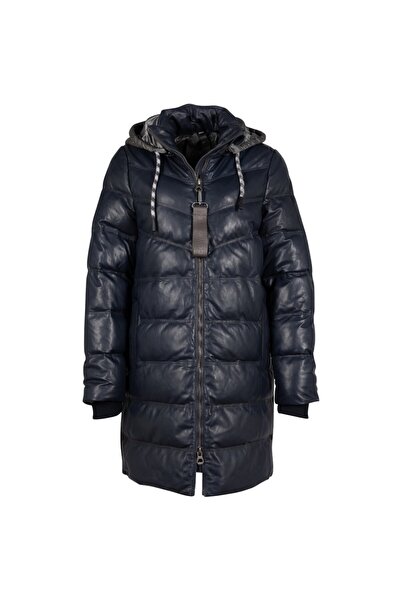 mauritius Geaca Lunga de Piele Dama Bleumarin GWValeriah