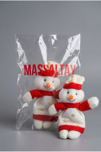 Massaltay Λευκό βελούδινο μπρελόκ με θέμα τον χιονάνθρωπο για τα Χριστούγεννα...