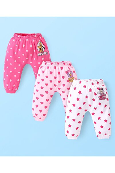 Babyhug Disney جوارب طويلة من نسيج متداخل مزخرف برسومات ميني ماوس وأصدقائها، عبوة من 3 قطع - متعددة الألوان