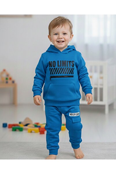 Ege Bebek Set de trening pentru băieți NO LIMITS cu imprimeu Winter 3 Thread Ş cu căptușeală din fleece Winter