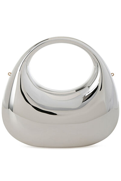 london Rag حقيبة يد صغيرة نسائية من الأكريليك المعدني باللون الفضي