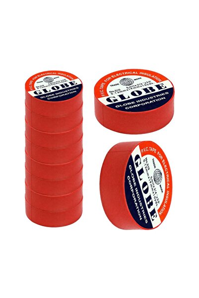 Globe ELEKTRİKÇİ BANDI İZOLE BANT KIRMIZI 10 ADET 19MM