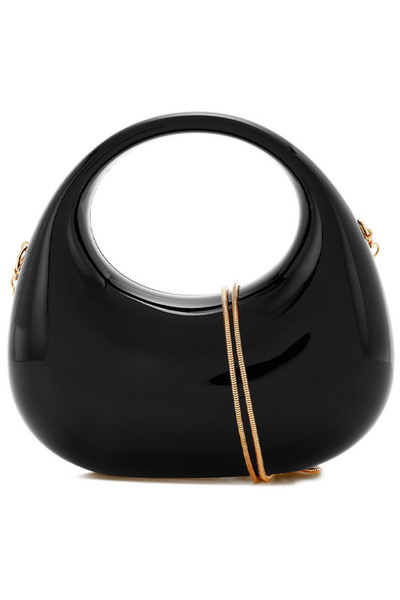 london Rag حقيبة يد صغيرة نسائية من الأكريليك المعدني باللون الأسود