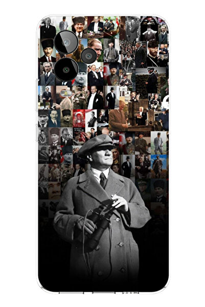 TechTree حافظة سيليكون متوافقة مع GM 24 PRO من أتاتورك بورتريه كولاج مطبوع