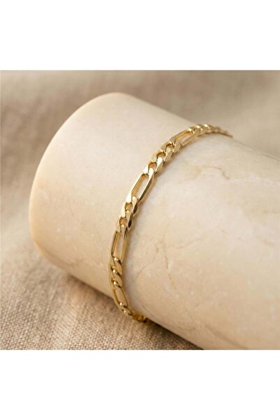 Figaro Zincir Bileklik - 14K Altın Kaplama - 19 cm